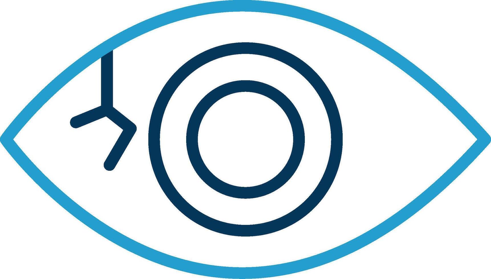 Eyeball Line Blue Two Color Icon vector