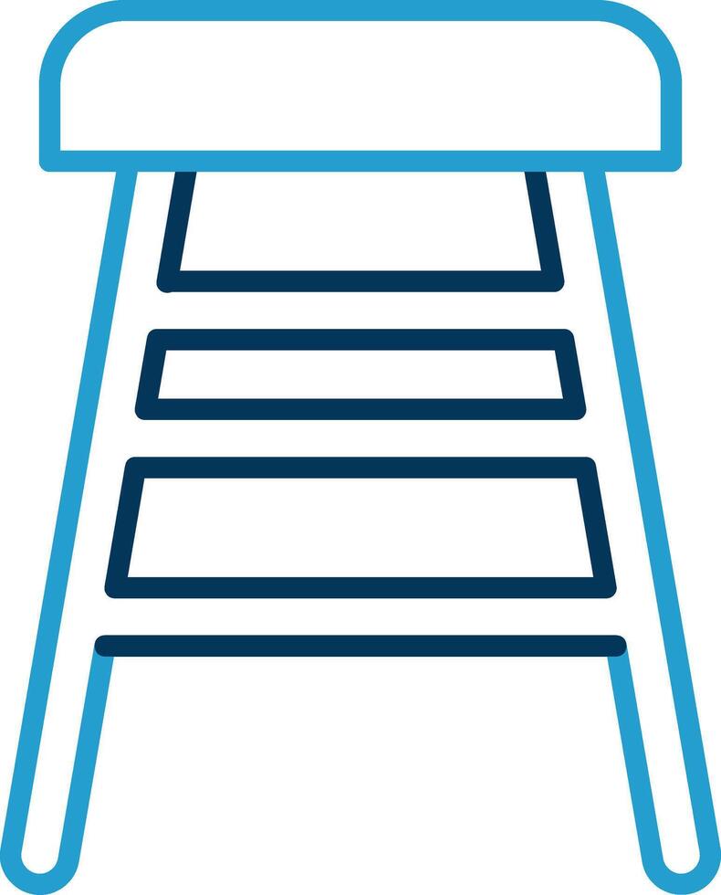 Bar Stool Line Blue Two Color Icon vector