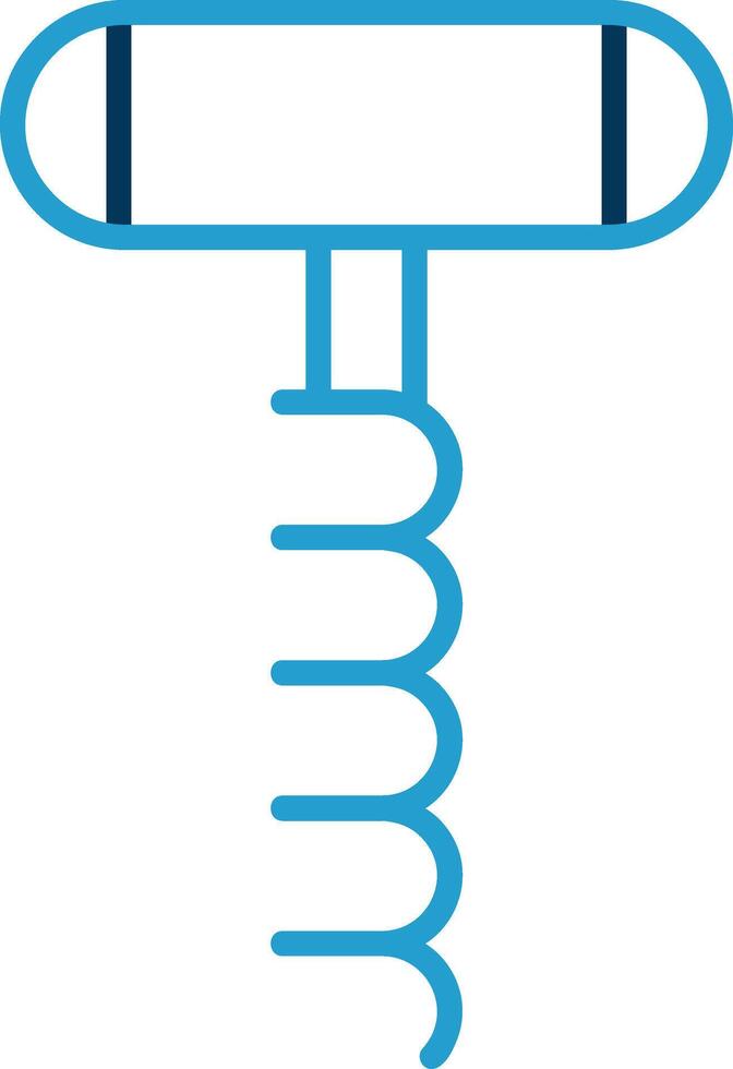 Corkscrew Line Blue Two Color Icon vector