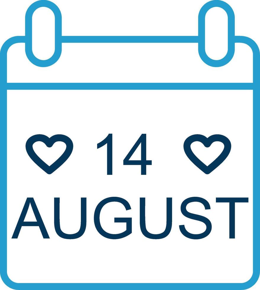 Calender Line Blue Two Color Icon vector