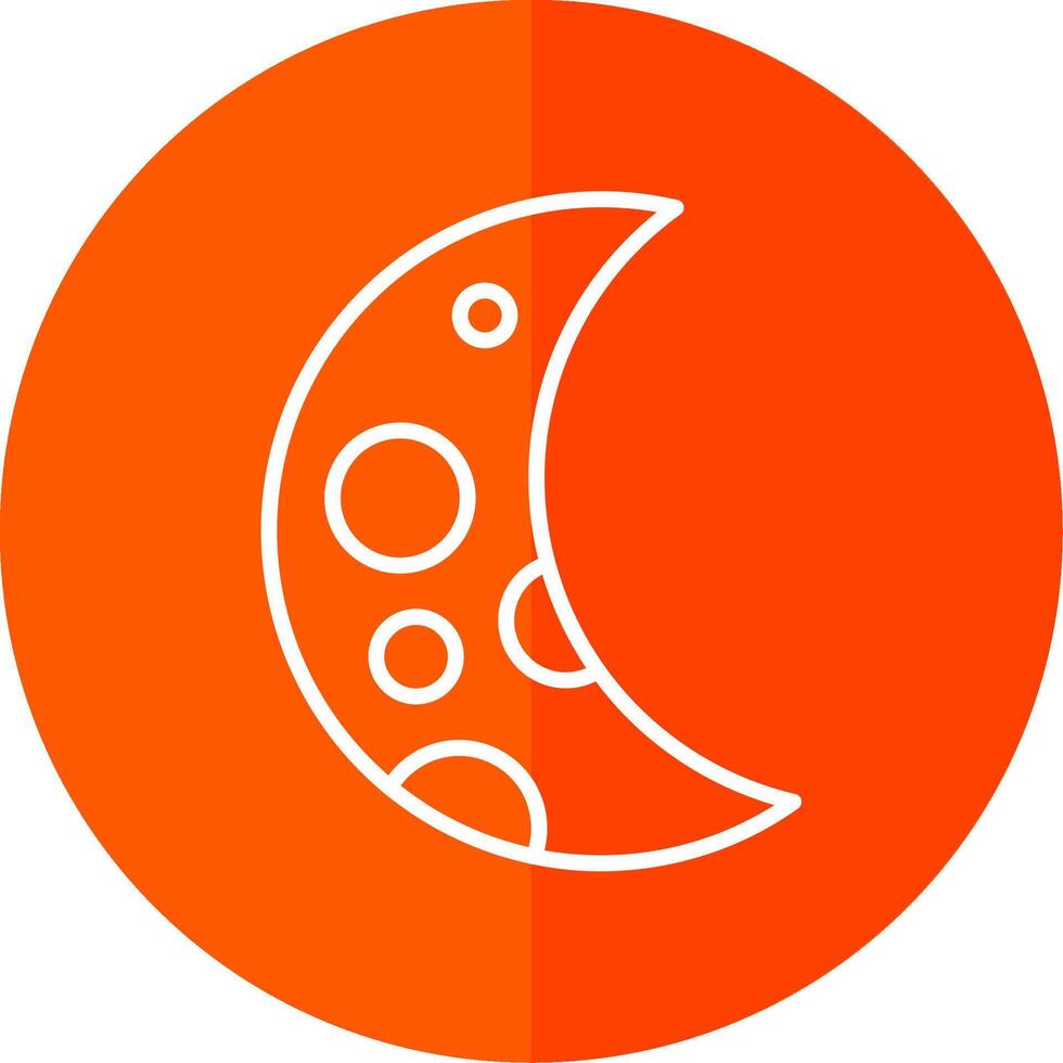 Crescent Moon Line Yellow White Icon vector