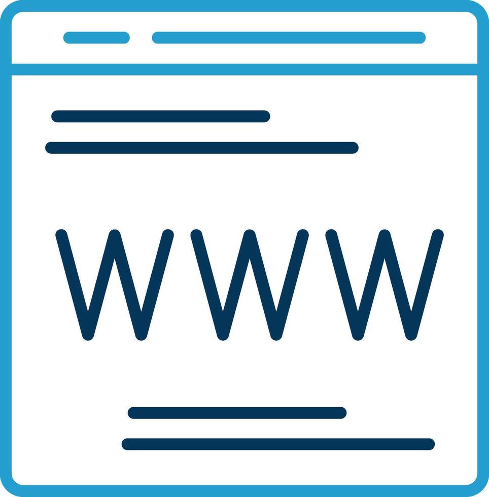 Web Page Line Blue Two Color Icon vector