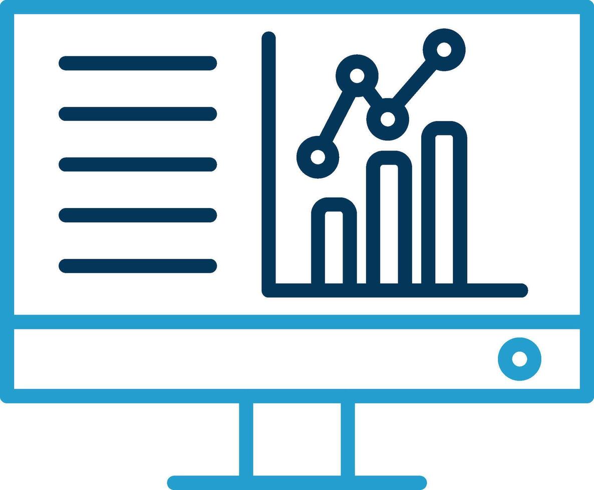 Dashboard Line Blue Two Color Icon vector