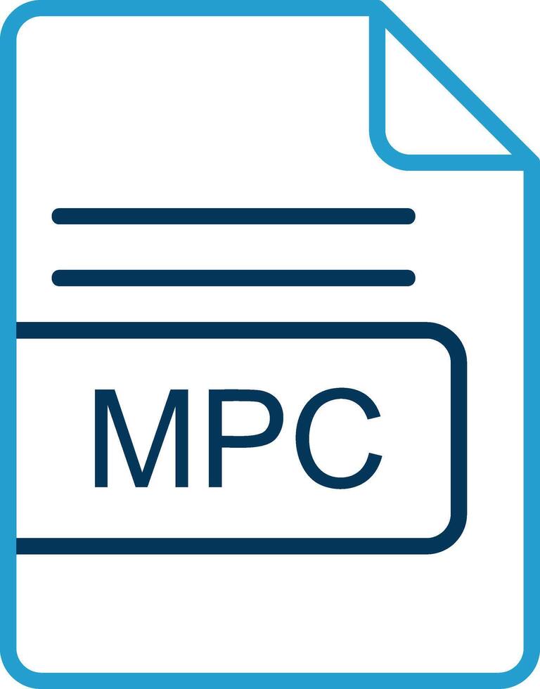 MPC File Format Line Blue Two Color Icon vector