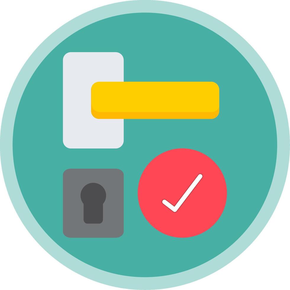 Door Handle Flat Multi Circle Icon vector