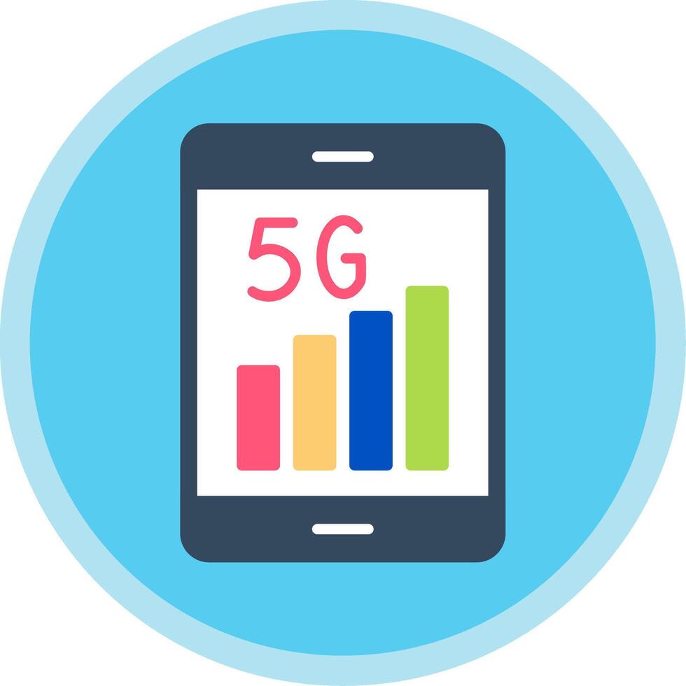 5g plano multi circulo icono vector