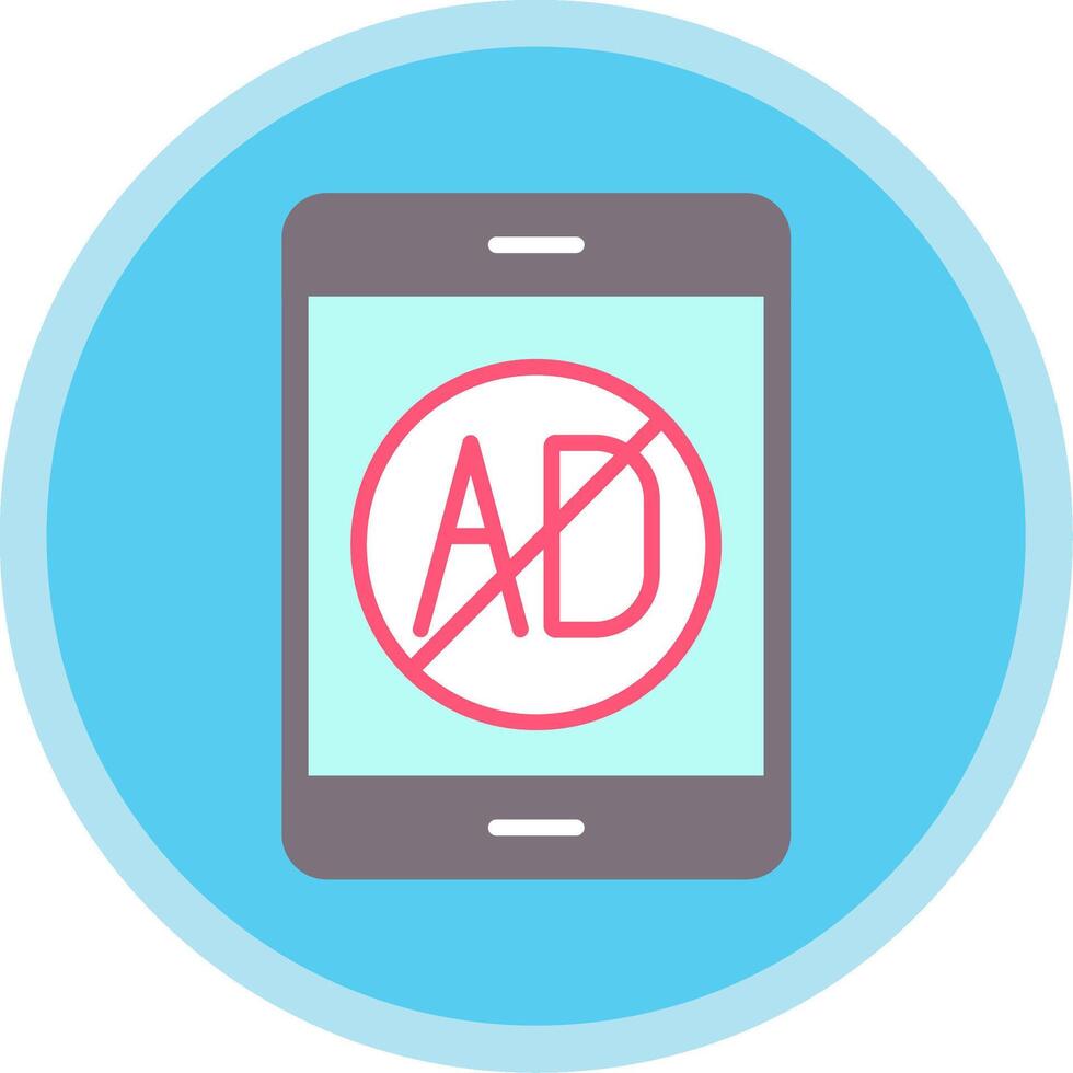 Ad Blocker Flat Multi Circle Icon vector