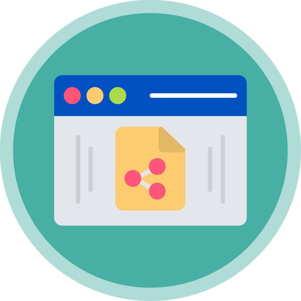 File Sharing Flat Multi Circle Icon vector