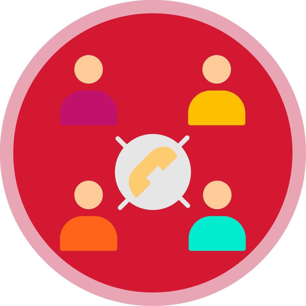 Conference Call Flat Multi Circle Icon vector