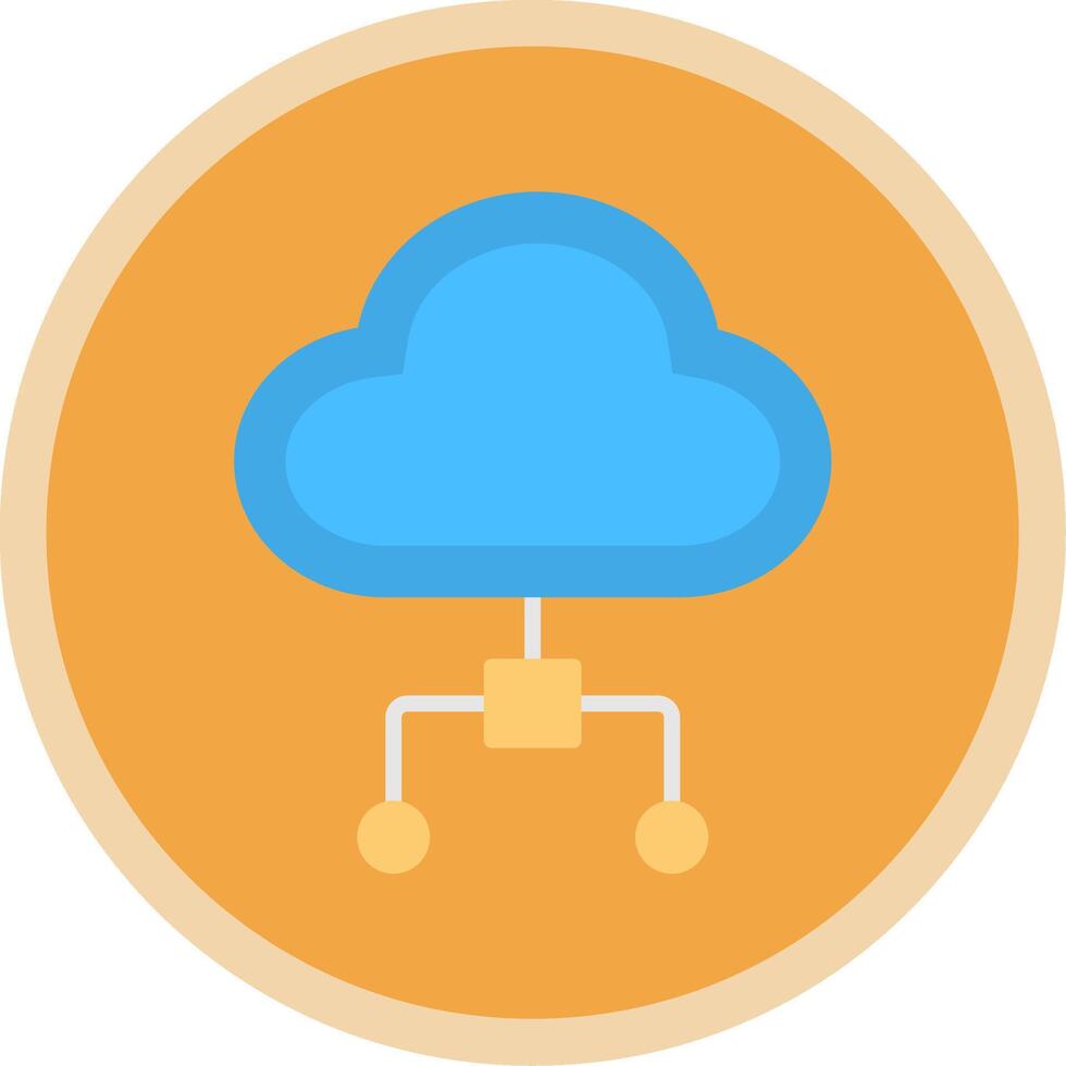 Cloud Computing Flat Multi Circle Icon vector