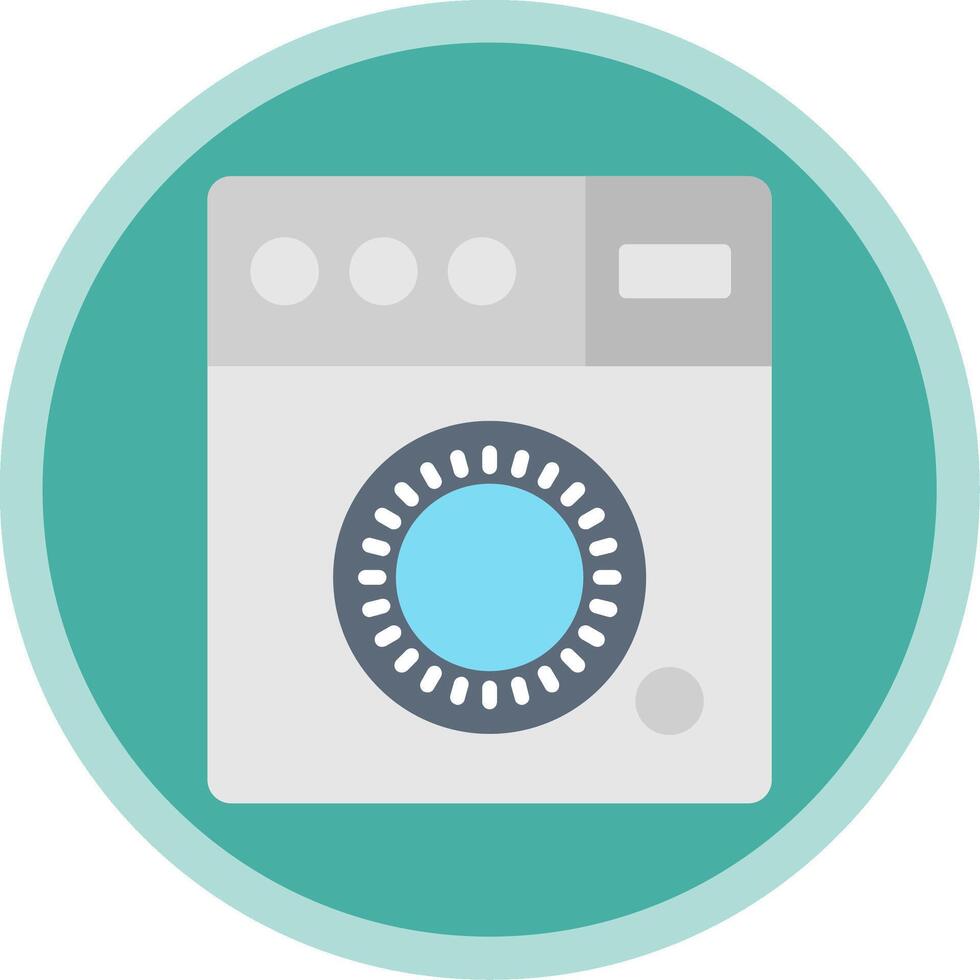 Washing Machine Flat Multi Circle Icon vector