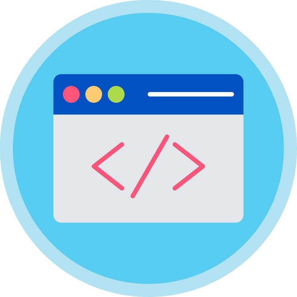 Coding Flat Multi Circle Icon vector
