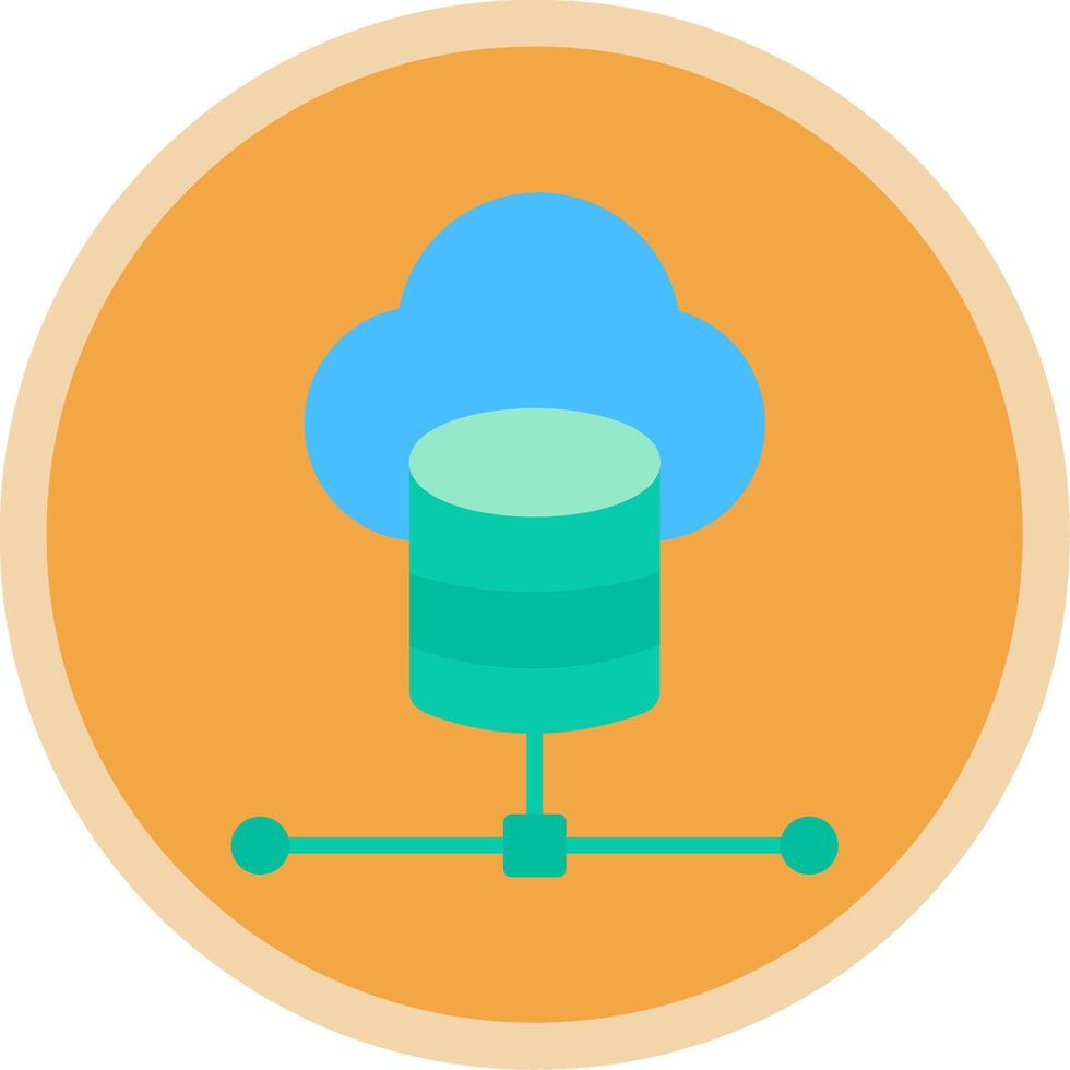 Cloud Database Flat Multi Circle Icon vector