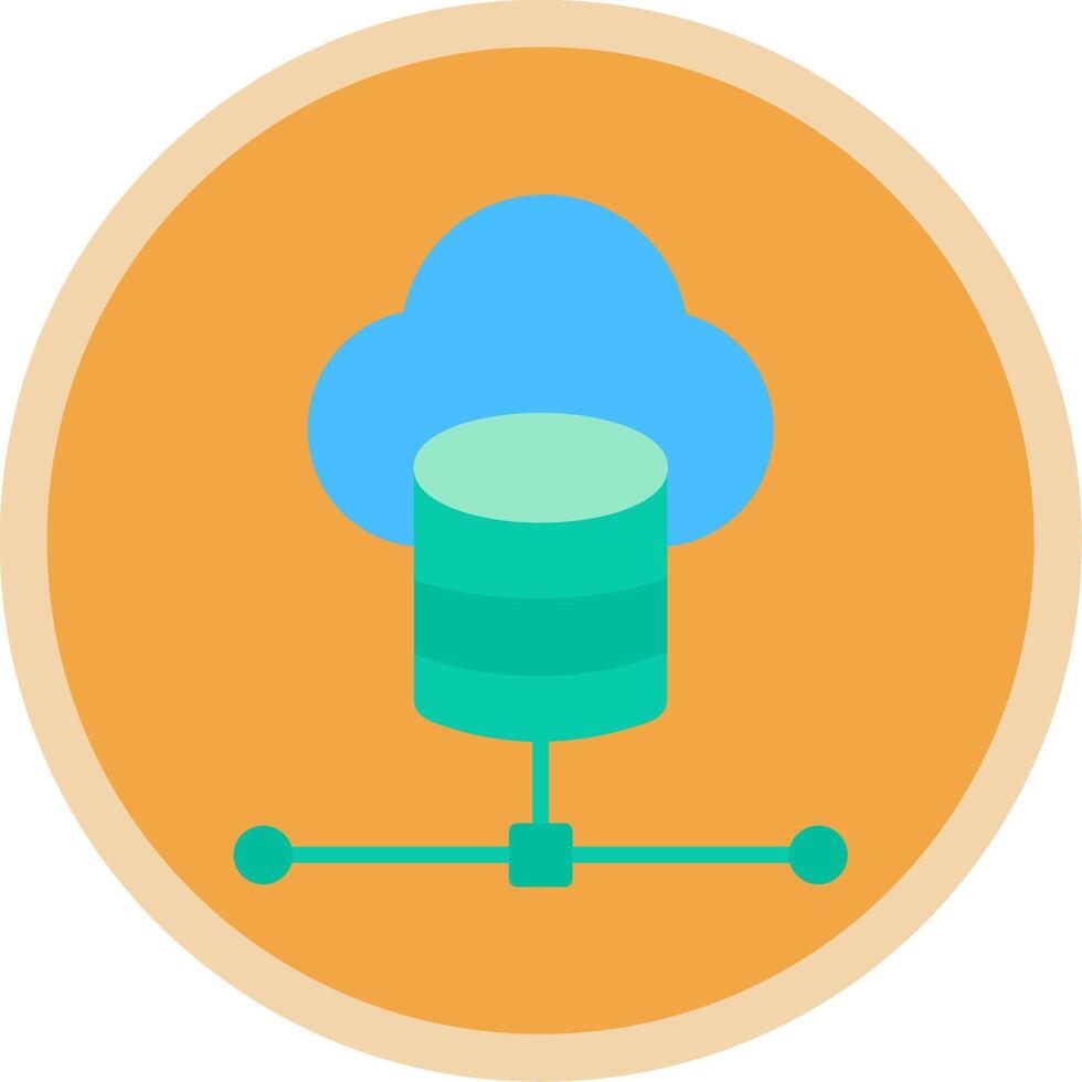 Cloud Database Flat Multi Circle Icon vector