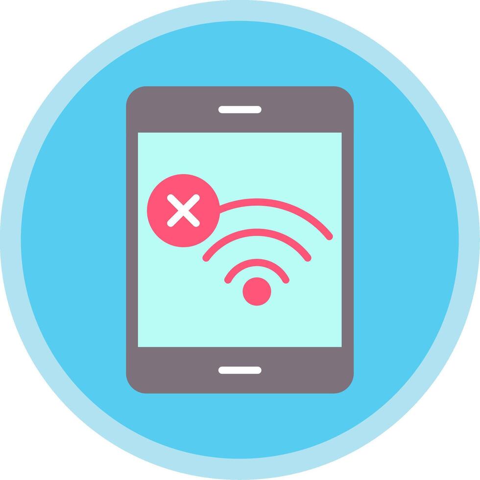 No Wifi Flat Multi Circle Icon vector