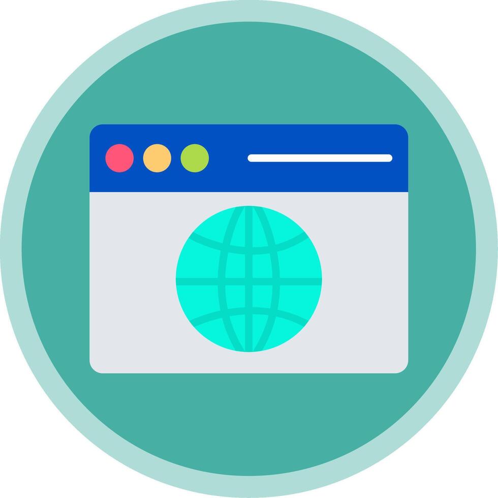 Web Browser Flat Multi Circle Icon vector