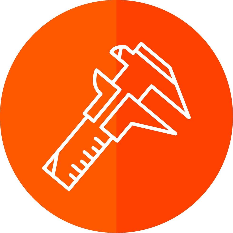 Caliper Line Yellow White Icon vector