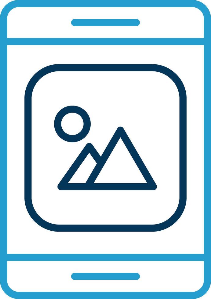 Mobile App Line Blue Two Color Icon vector