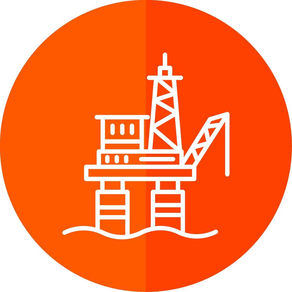 Drilling Rig Line Yellow White Icon vector