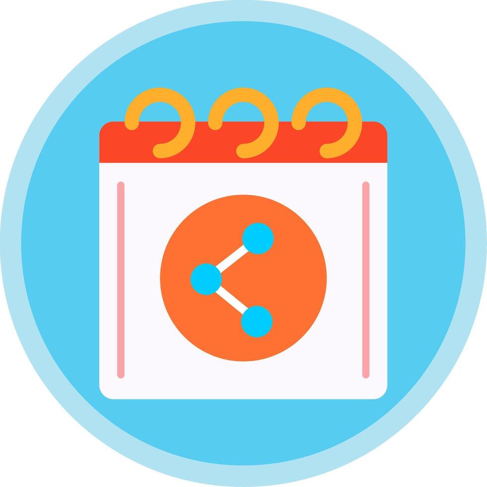 Shared Calender Flat Multi Circle Icon vector