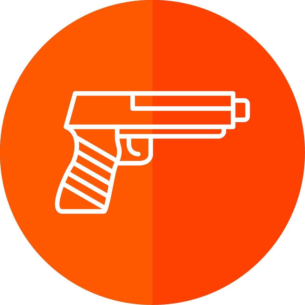 Gun Line Yellow White Icon vector