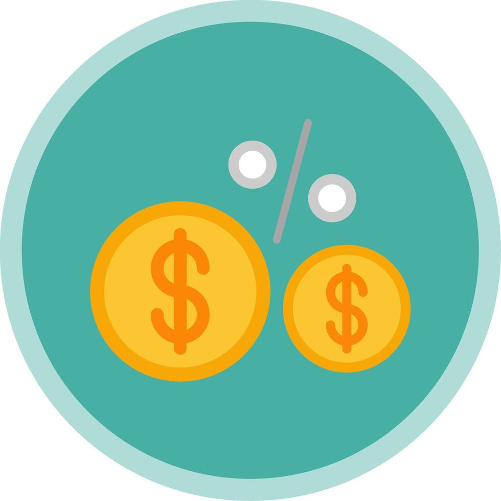 Percentage Flat Multi Circle Icon vector