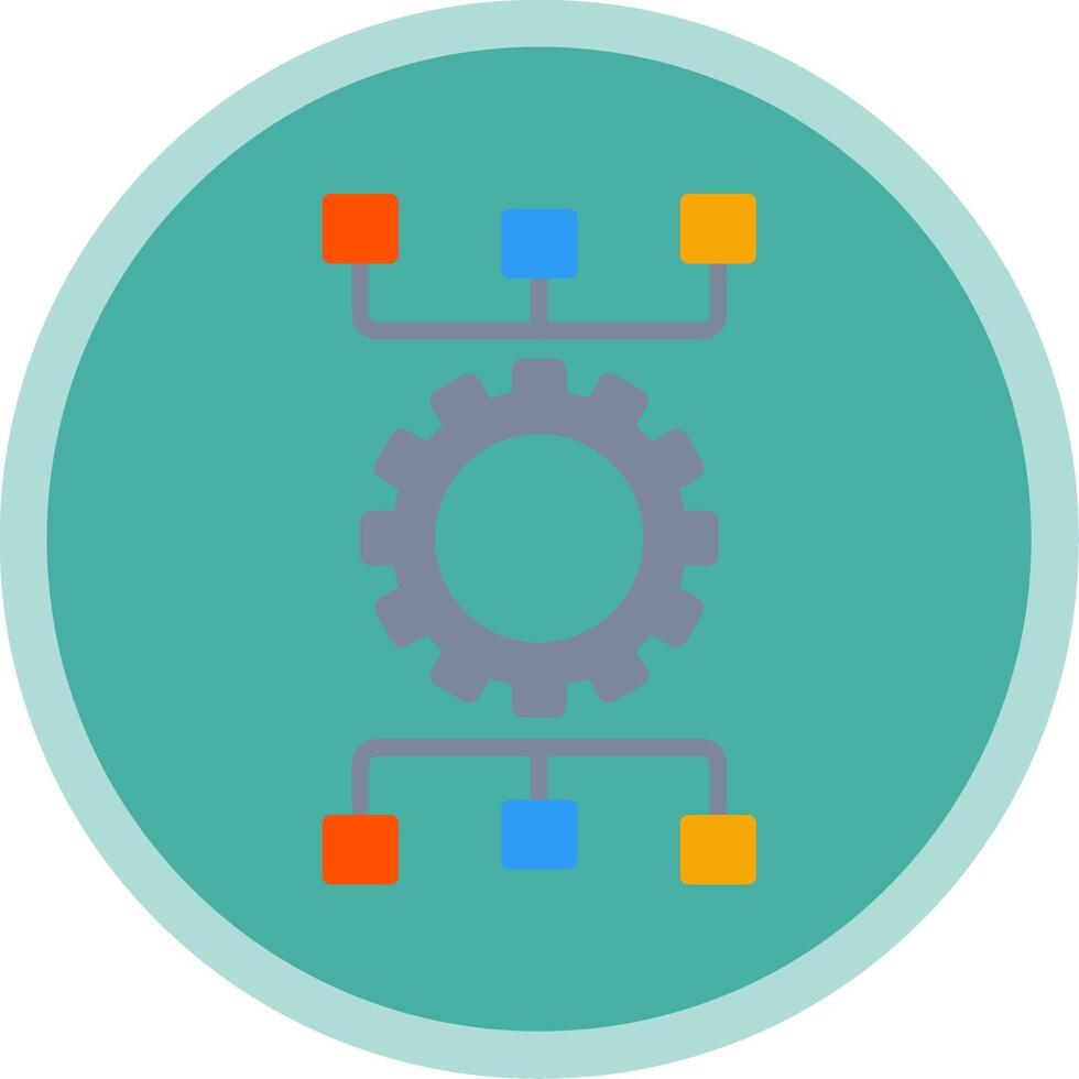 Workflow Planning Flat Multi Circle Icon vector