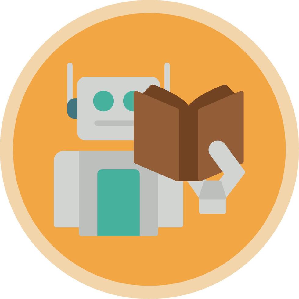 Robot Flat Multi Circle Icon vector