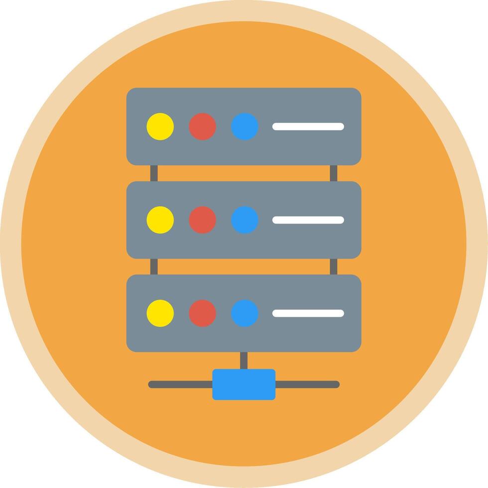 Server Flat Multi Circle Icon vector