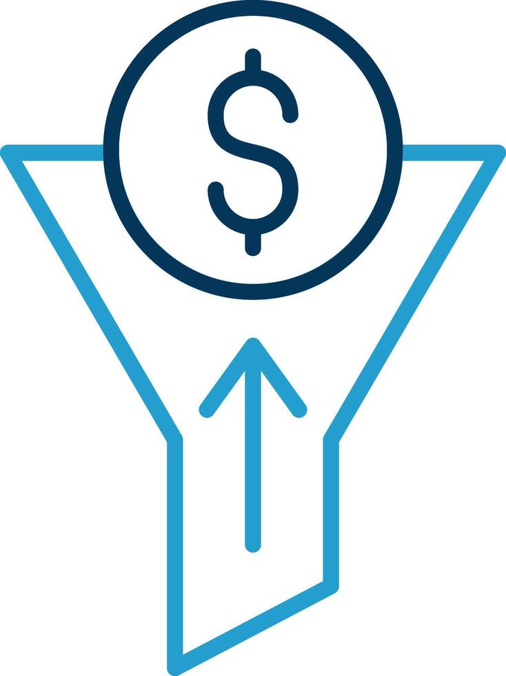 Traffic Conversion Line Blue Two Color Icon vector