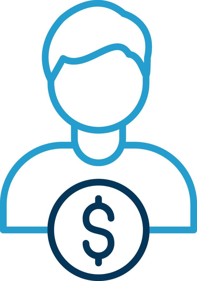 Business User Line Blue Two Color Icon vector