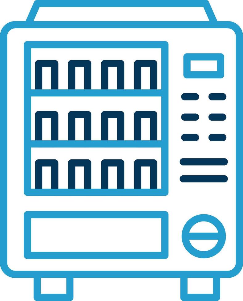 Vending Machine Line Blue Two Color Icon vector