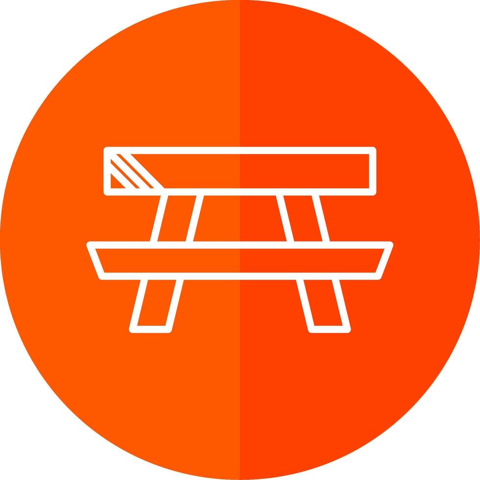 Picnic Table Line Yellow White Icon vector