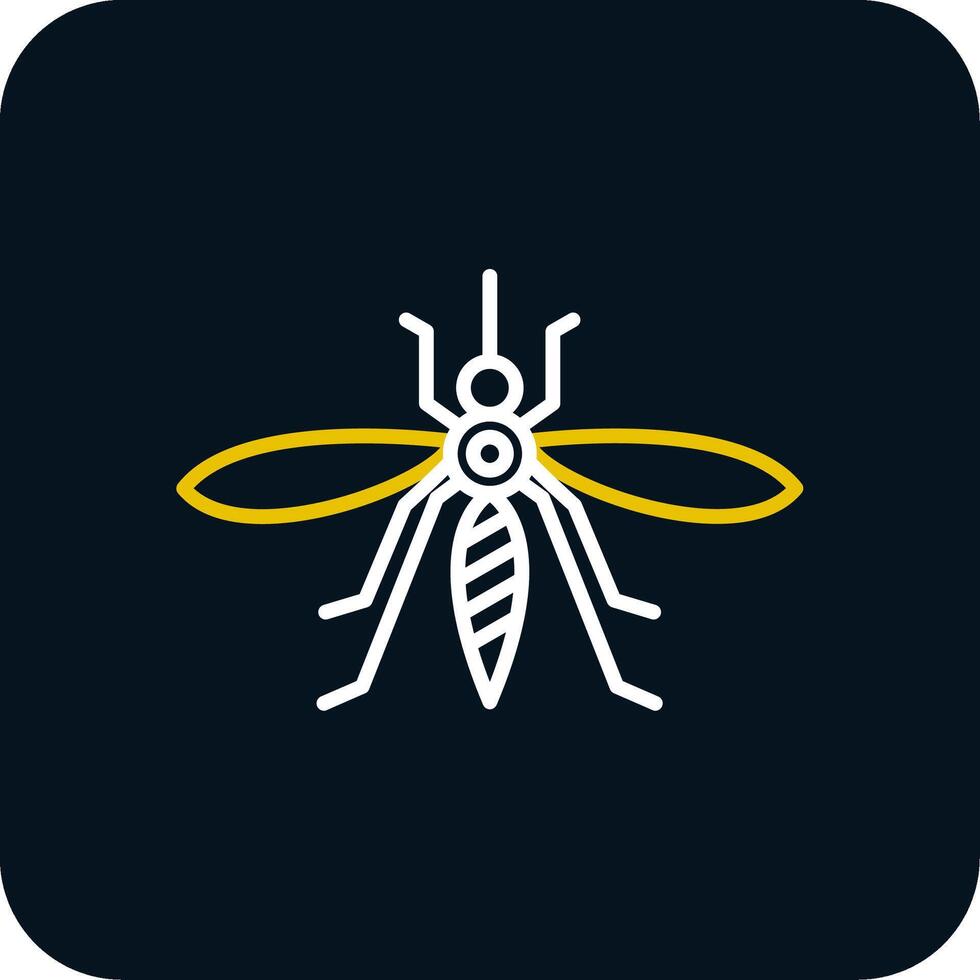 Mosquito Line Yellow White Icon vector