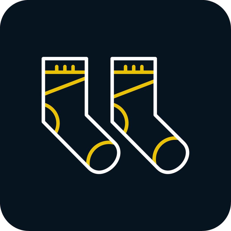 Socks Line Yellow White Icon vector