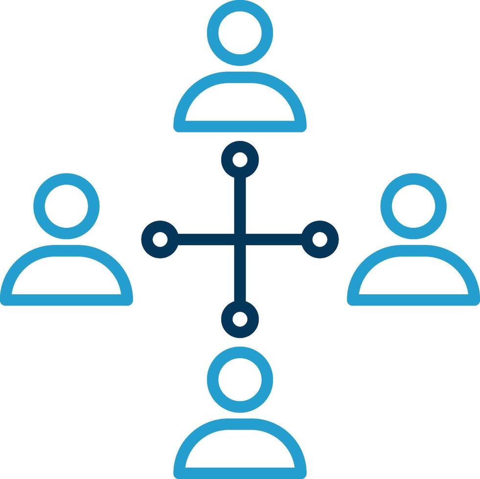 Network Marketing Line Blue Two Color Icon vector