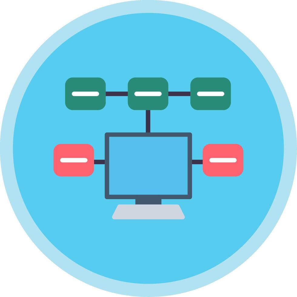 Tasks Flat Multi Circle Icon vector