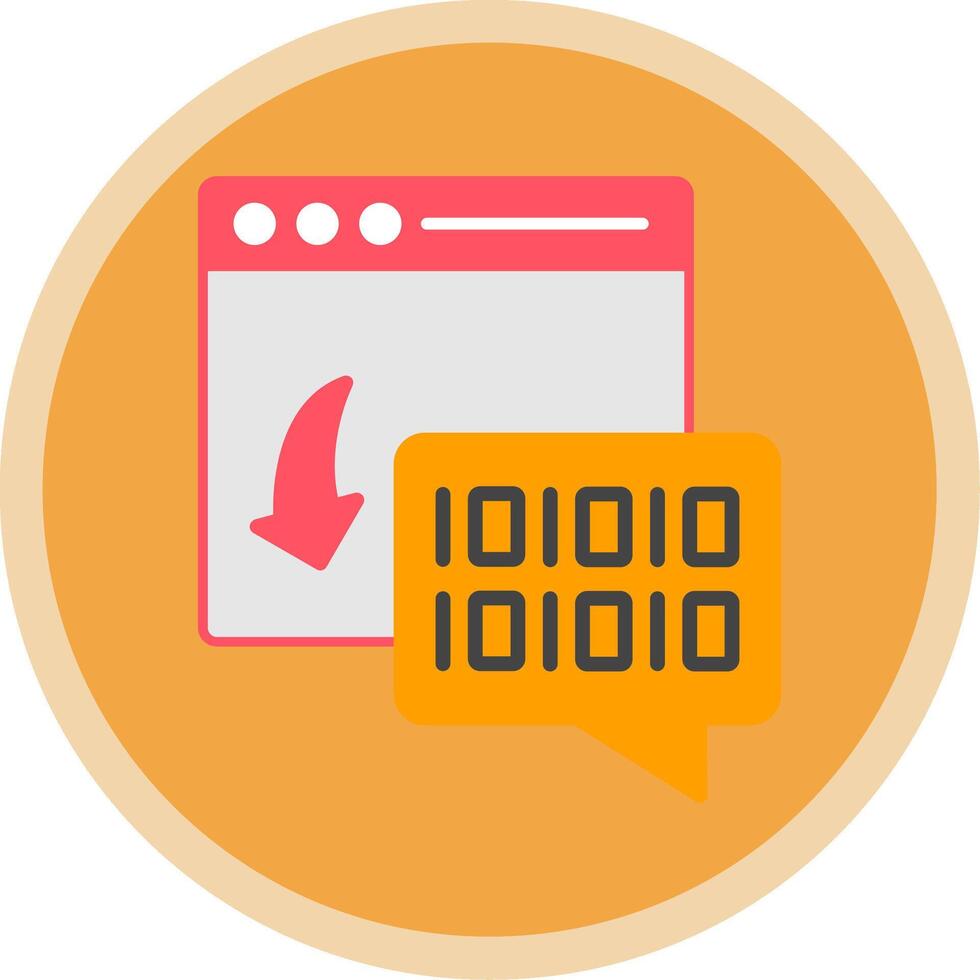 Binary Code Flat Multi Circle Icon vector