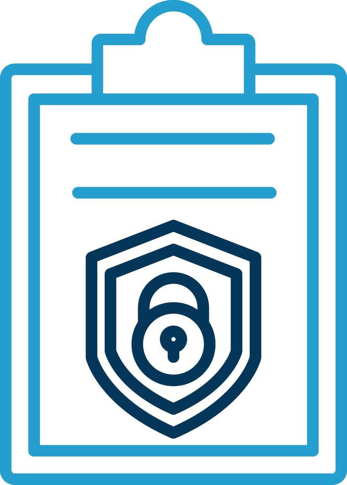 Security Report Line Blue Two Color Icon vector