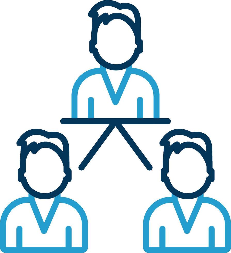 Seo Group Line Blue Two Color Icon vector