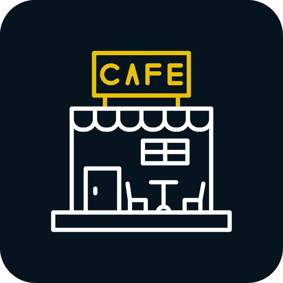 Cafe Line Yellow White Icon vector