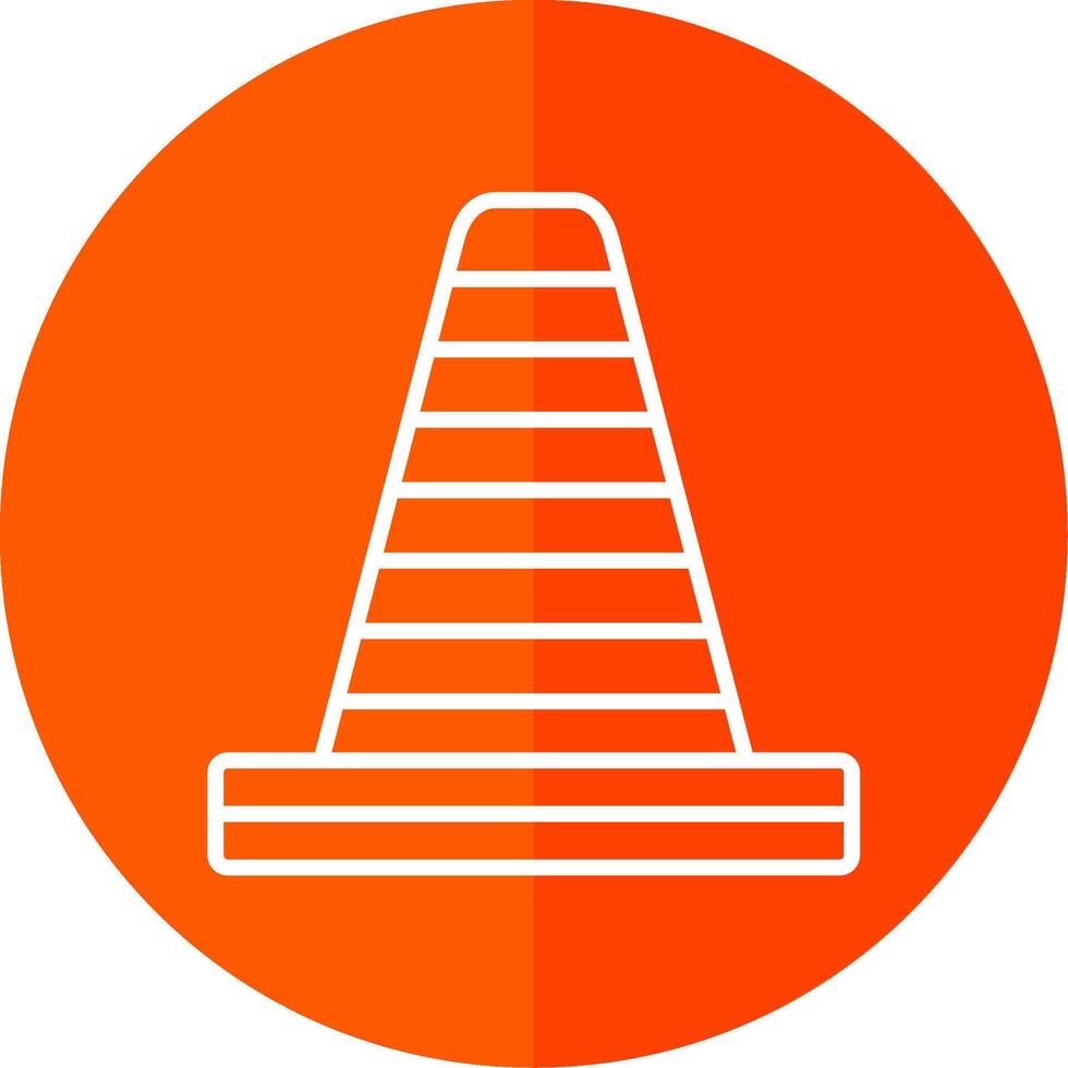 Traffic Cone Line Yellow White Icon vector