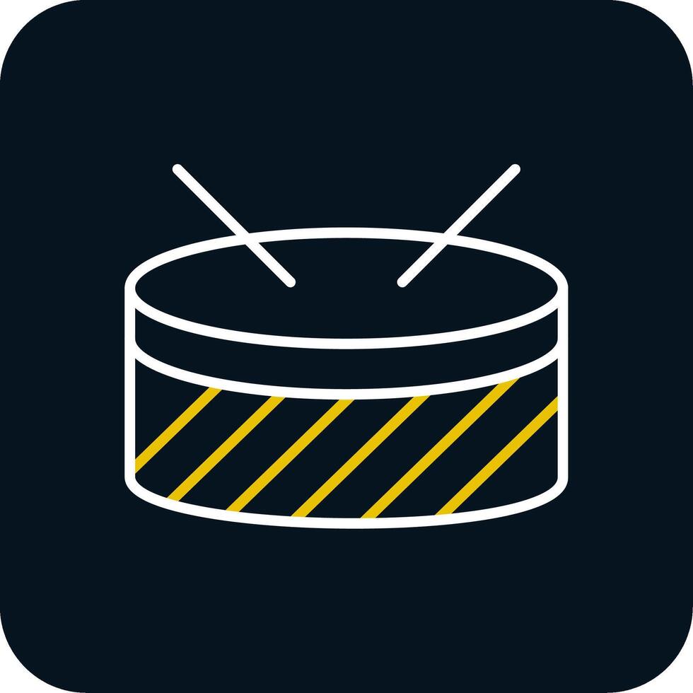 Drums Line Yellow White Icon vector