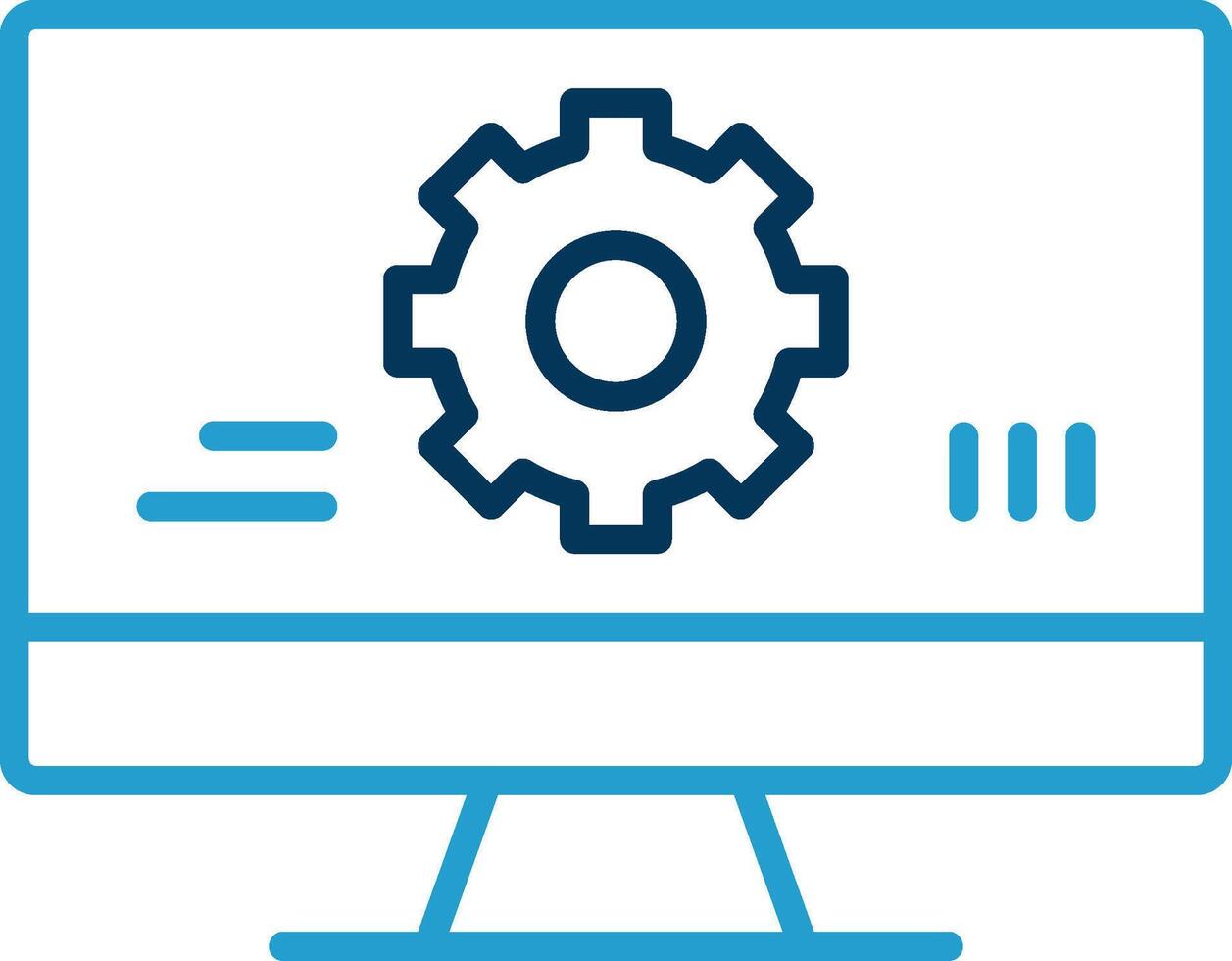 Monitoring Software Line Blue Two Color Icon vector