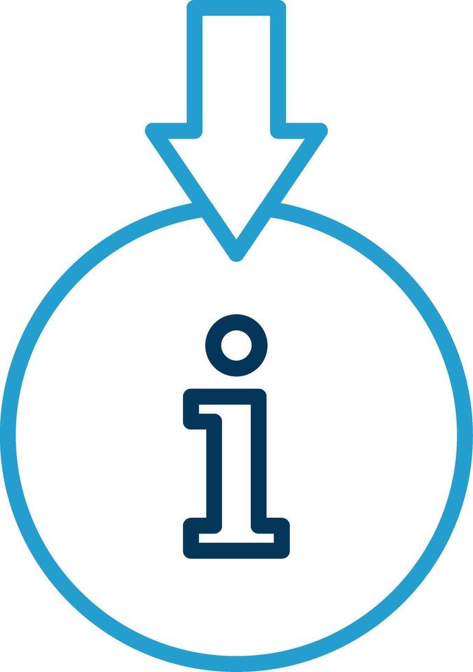 Information Download Line Blue Two Color Icon vector