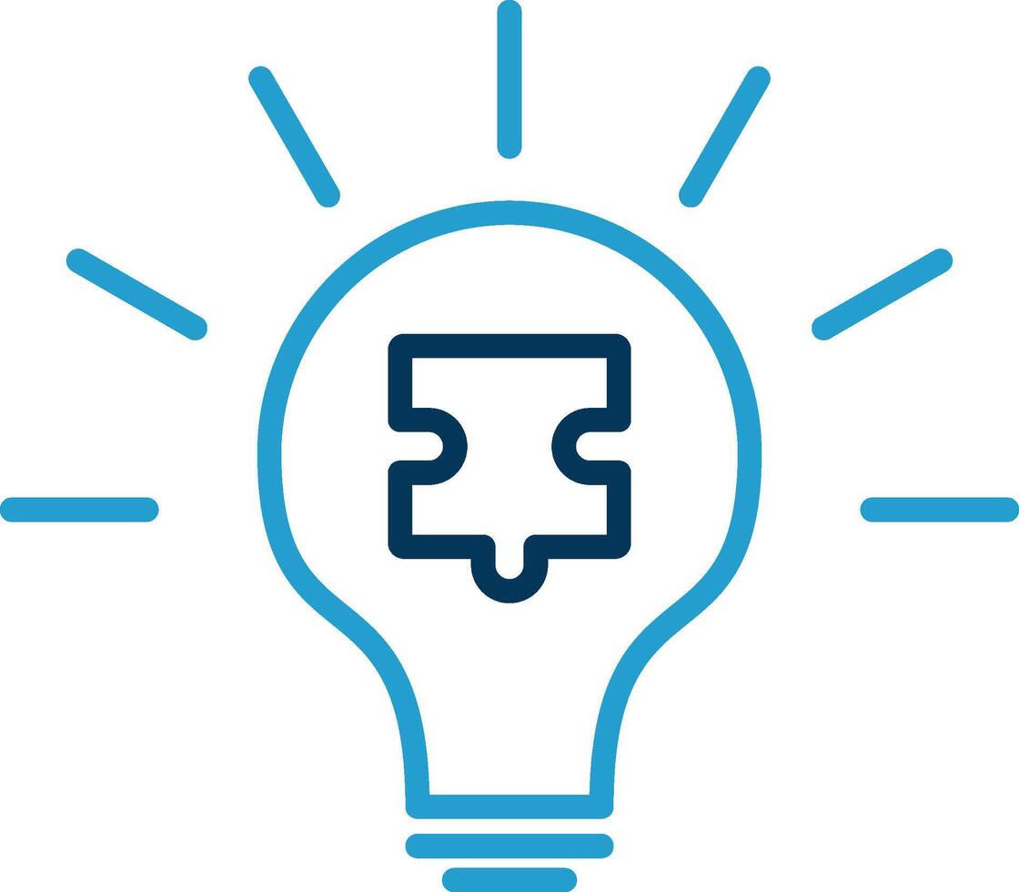 Solution Line Blue Two Color Icon vector