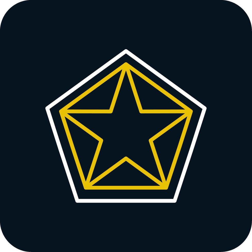 Star Pentagon Line Yellow White Icon vector