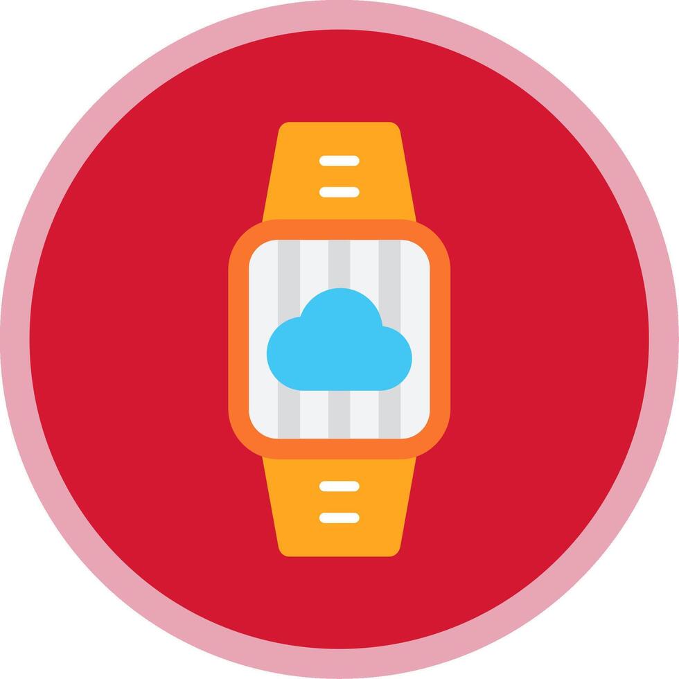 Cloud Connection Flat Multi Circle Icon vector