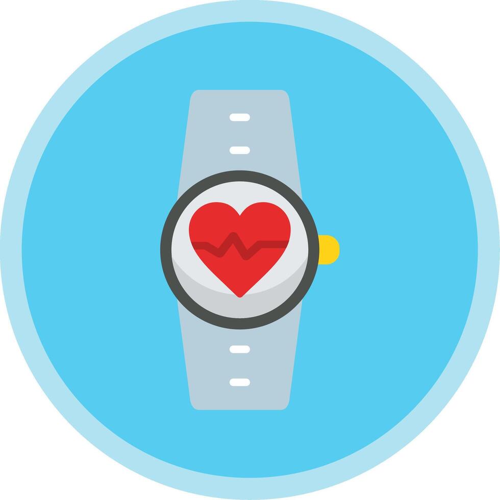 Heart Rate Monitor Flat Multi Circle Icon vector