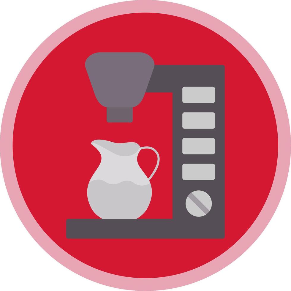 Coffee Maker Flat Multi Circle Icon vector